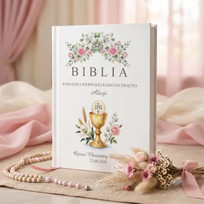 Biblia na komunię z personalizacją - Boża Opatrzność